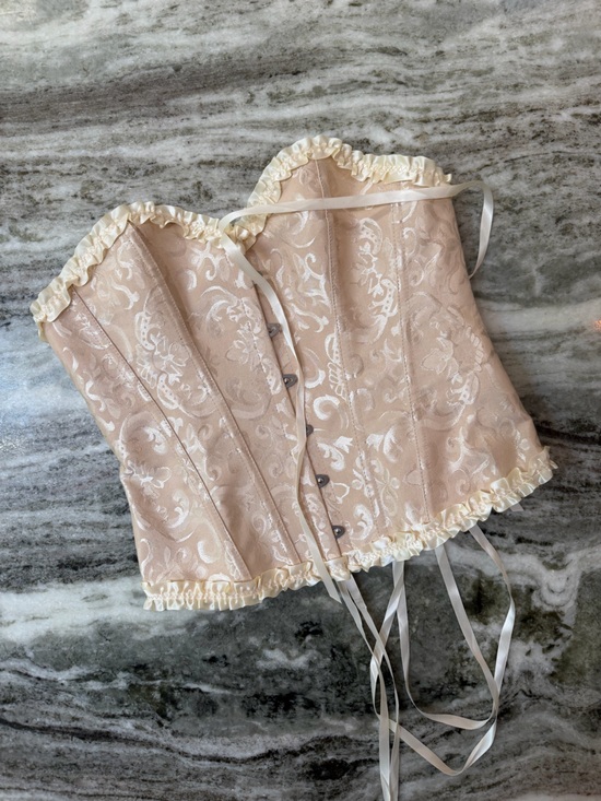 Other - Strapless Brocade Corset Bustier in Blush Cream
Medium